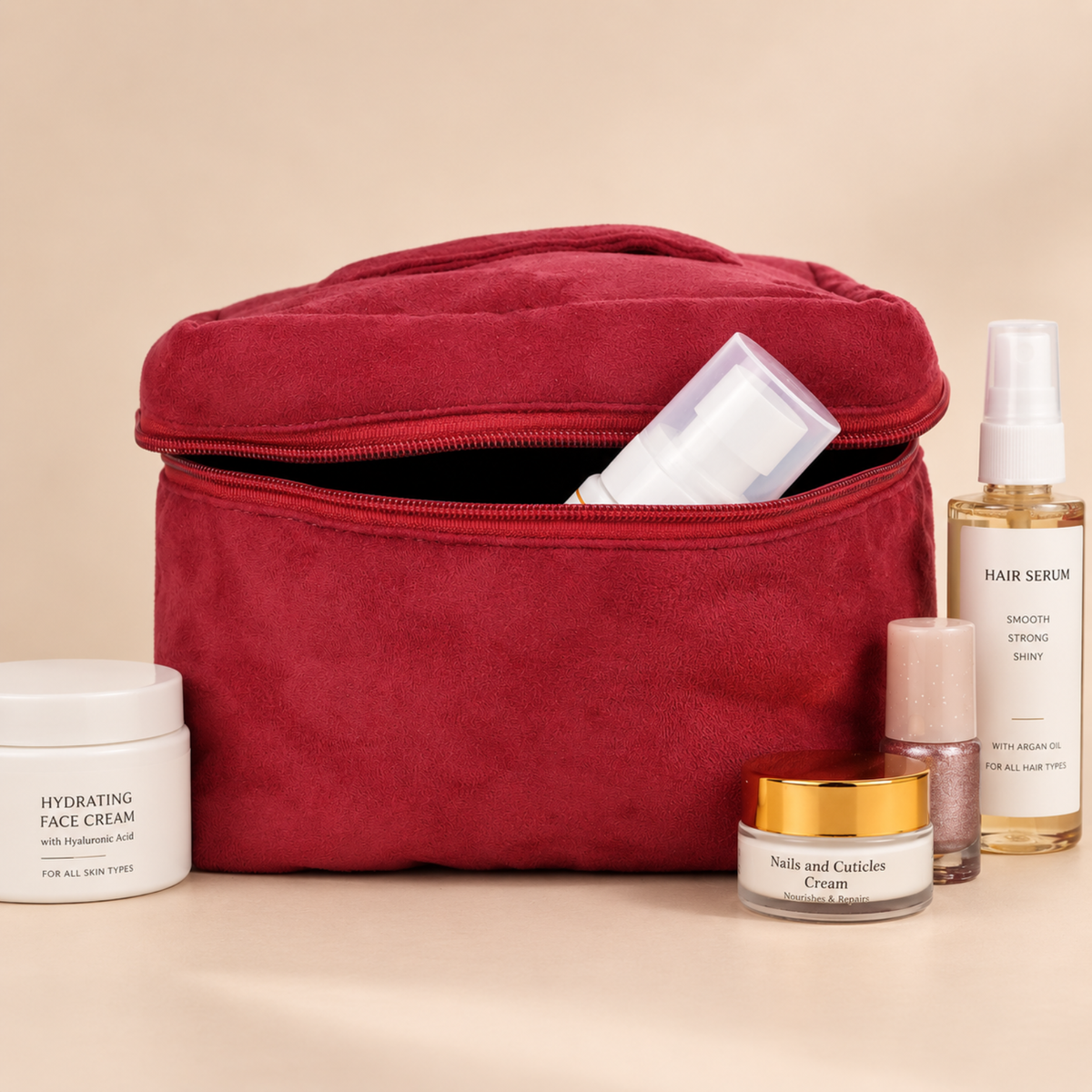"Red Velvet" - Vanity Pouch + Free Lipstick Holder