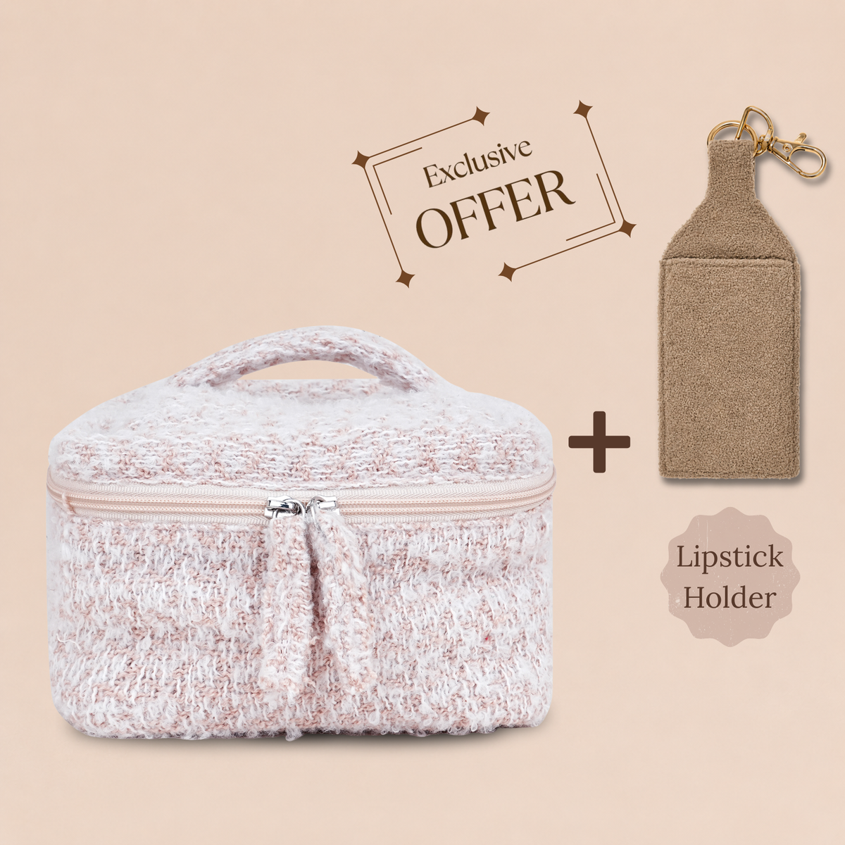 "Fluffy Toast" - Vanity Pouch + Free Lipstick Holder