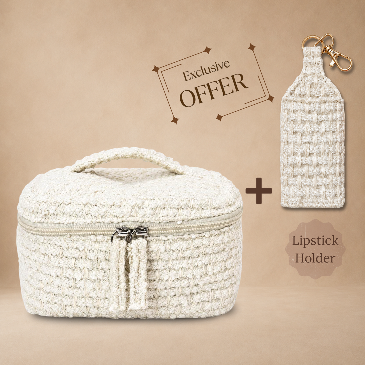 "Vanilla Cloud Foam"- Vanity Pouch + Free Lipstick Holder