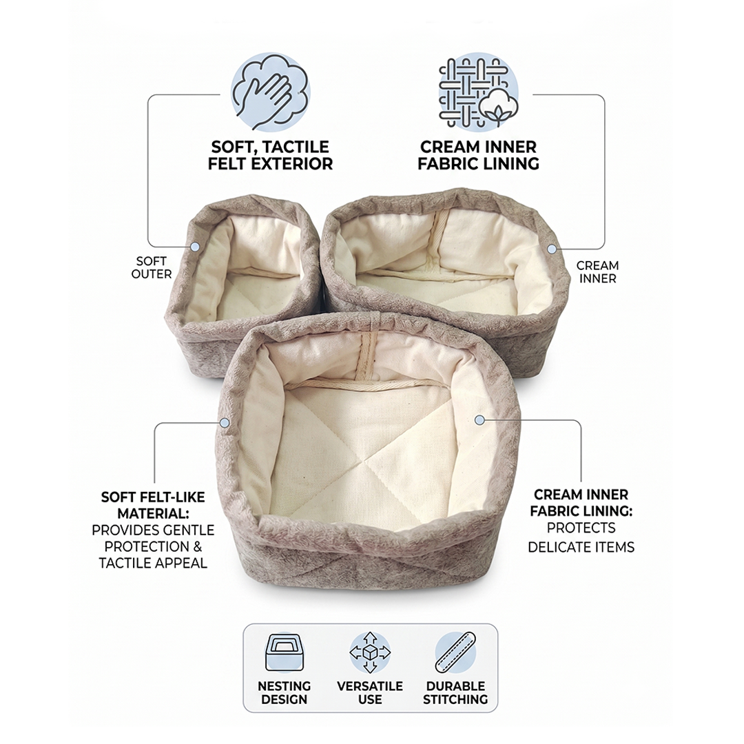 “Soft Organizer Set”- Nest Storage Basket