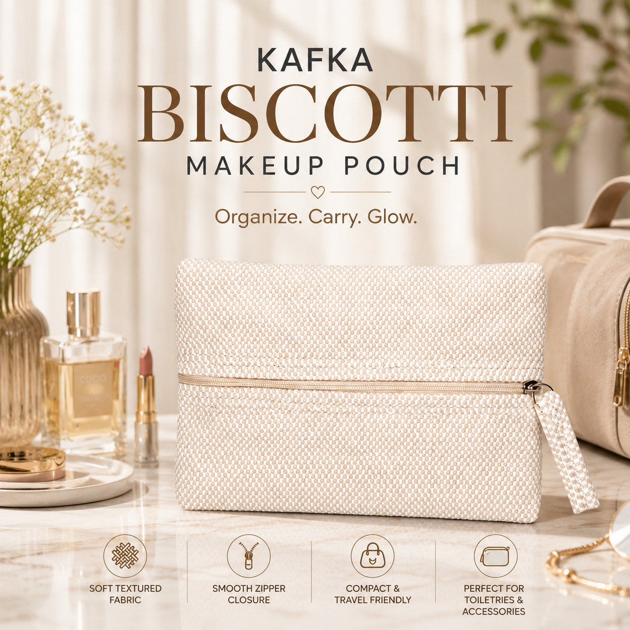 "The Biscotti"- Mini Rectangular Travel Pouch