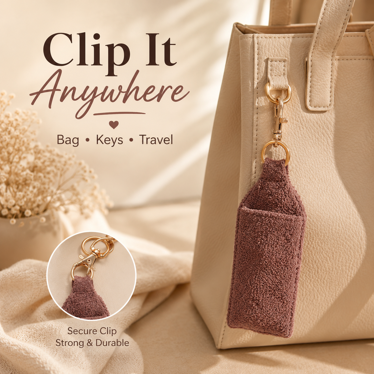 "Lipstick Holder" - Keychain Pouch (Set of 3 )