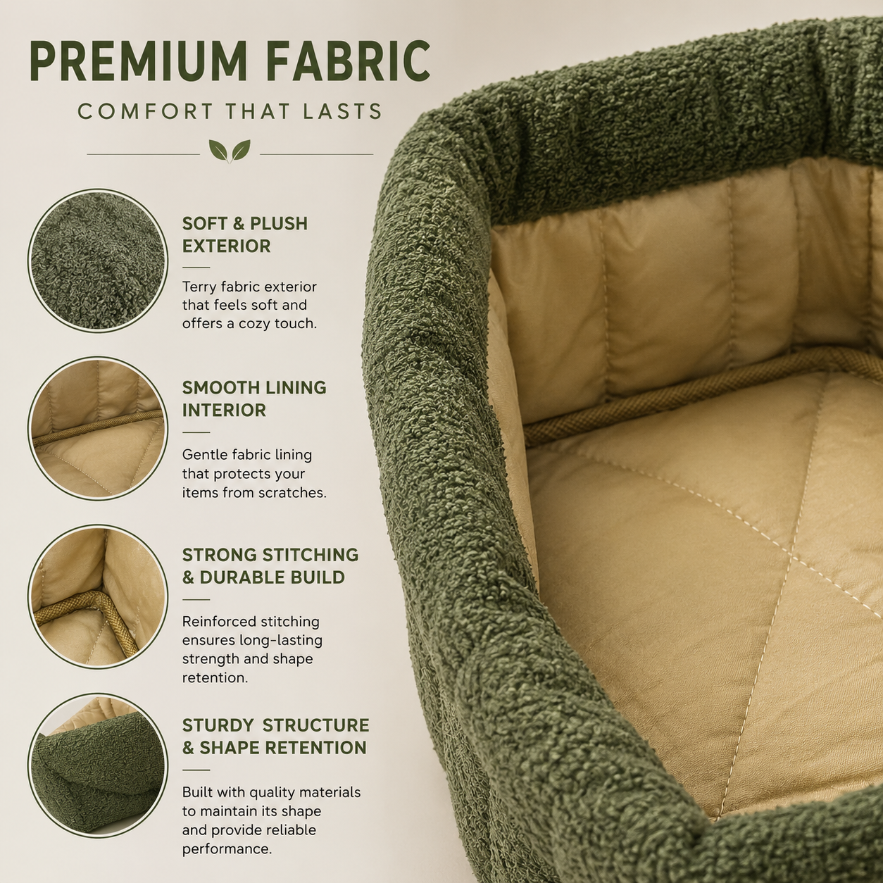 “Soft Organizer” - Large Nest Storage Basket (Olive Green)
