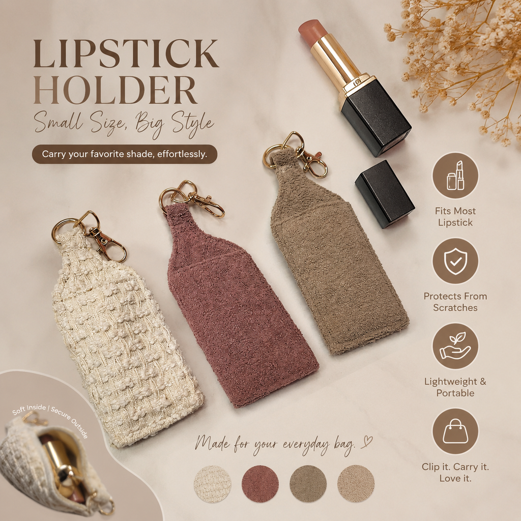 "Lipstick Holder" - Keychain Pouch (Set of 3 )