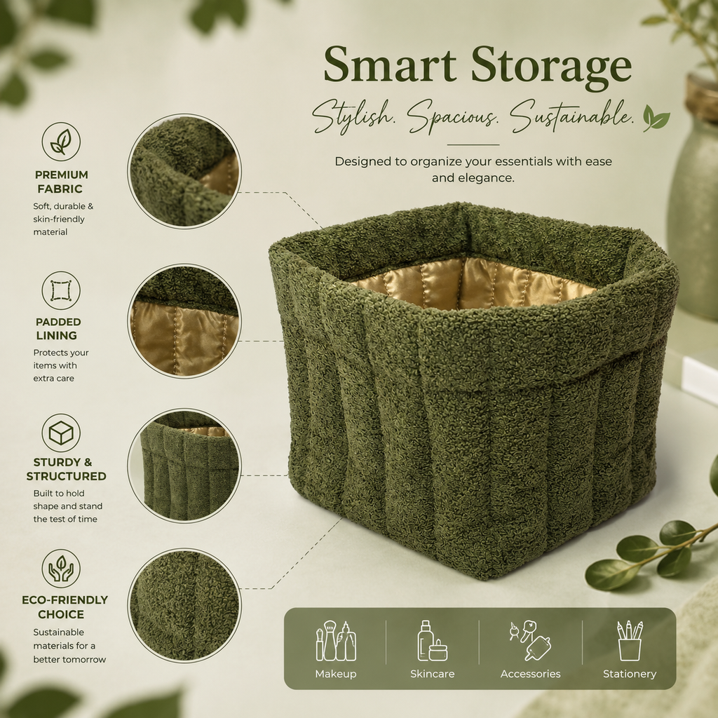 “Soft Organizer” - Small Nest Storage Basket (Olive Green)