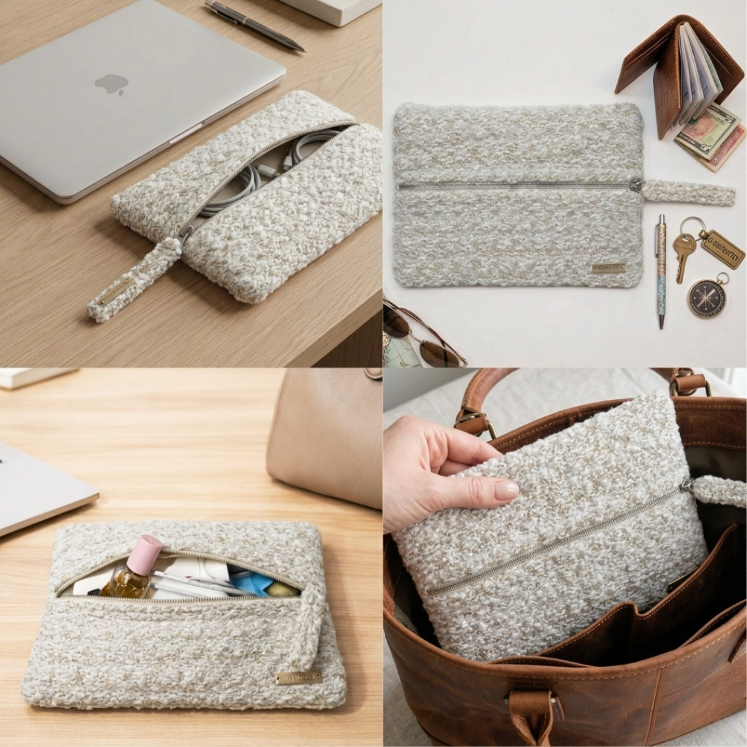 "The Marshmallow"- Mini Rectangular Travel Pouch